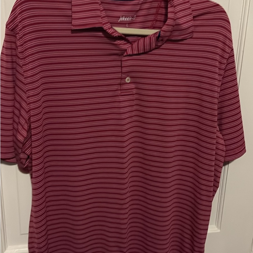 johnnie-O Men's Burgundy Striped Polo